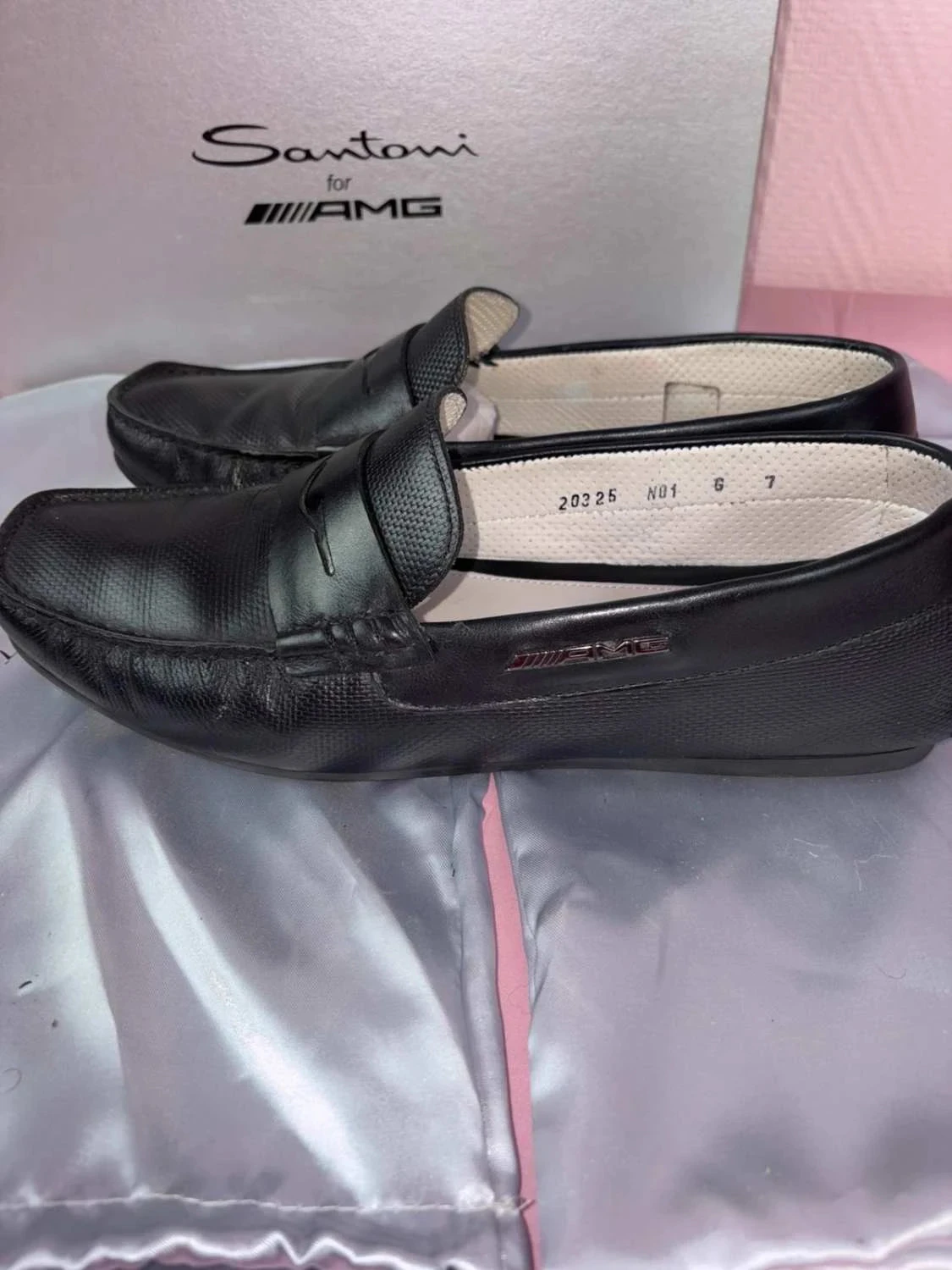 mocassins para homem santoni para amg homem tamanho 41 couro preto – photo 10
